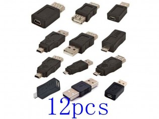 Набор переходников 12шт. miniUSB/microUSB/USB