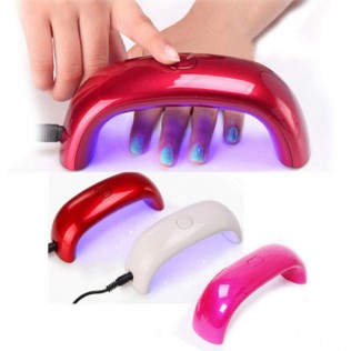 Лампа для сушки ногтей, шеллака LED розовая 9Вт