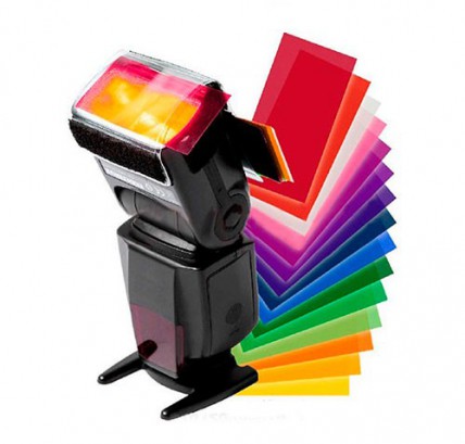 Набор разноцветных фильтров на вспышку 12 штук